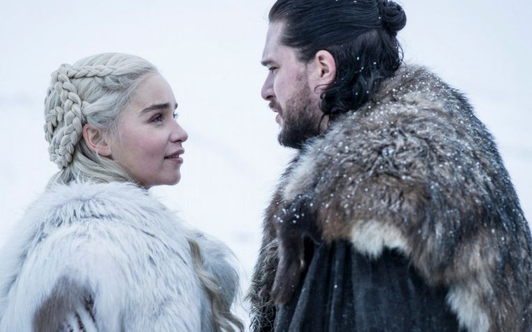 Jon Snow en Daenerys Targaryan in Game of Thrones