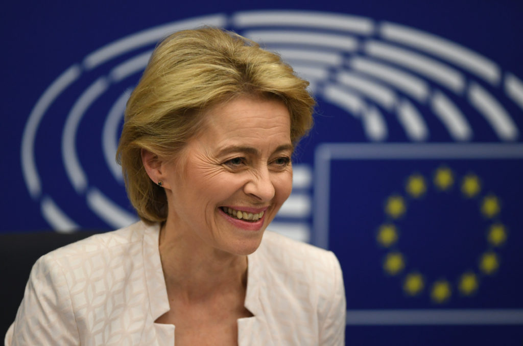 Ursula von der Leyen in het Europees Parlement in Straatsburg