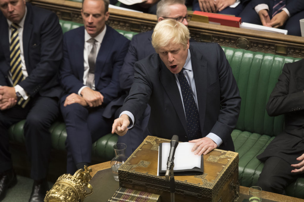 Brits Premier Boris Johnson in het parlement