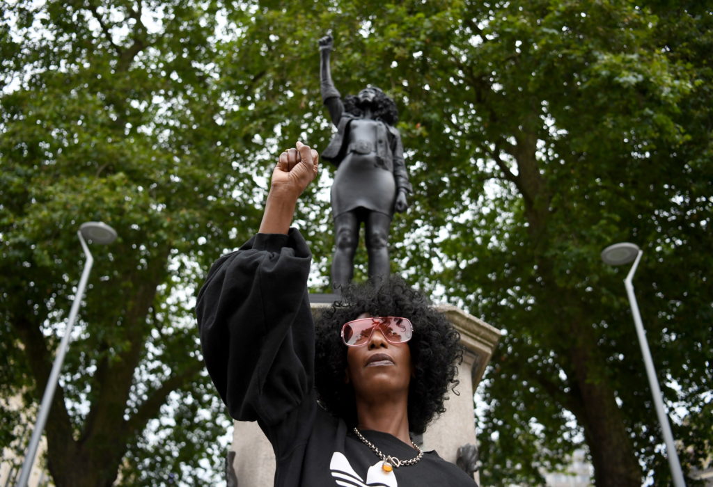 Edward Colston statue replaced by sculpture of black protester in Bristol